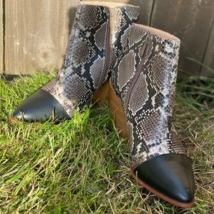 Nasty Gal Snake Print Booties